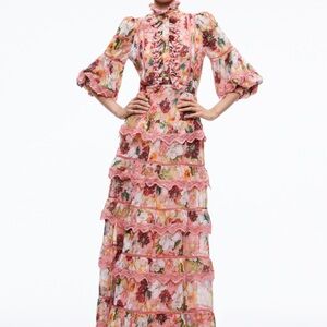 Alice + Olivia Brooke High Neck Maxi Dress, size 2